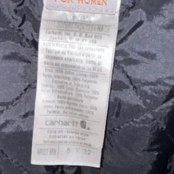 Carhartt Duck Canvas Insulated Overalls Women 8X32 Quilted Lining - Picture 5 of 9